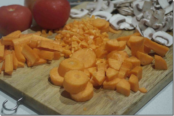 Chop carrots into your favourite bite shapes