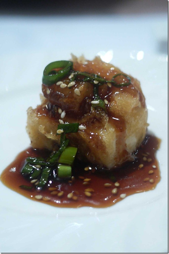 Deep fried prawn and tofu fritters with special sauce