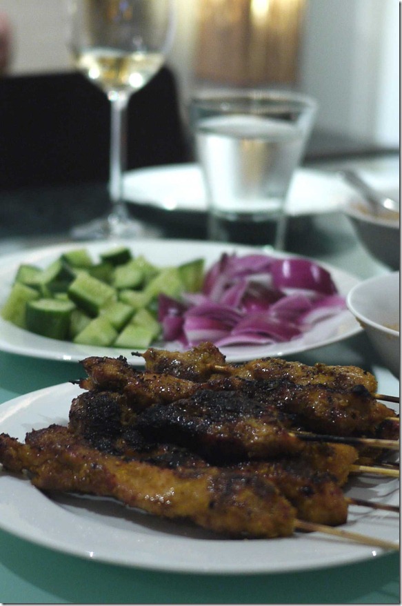 Char-grilled chicken satays