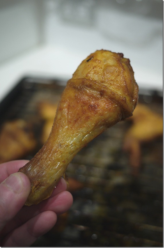 Slow baked turmeric and curry powder drumstick