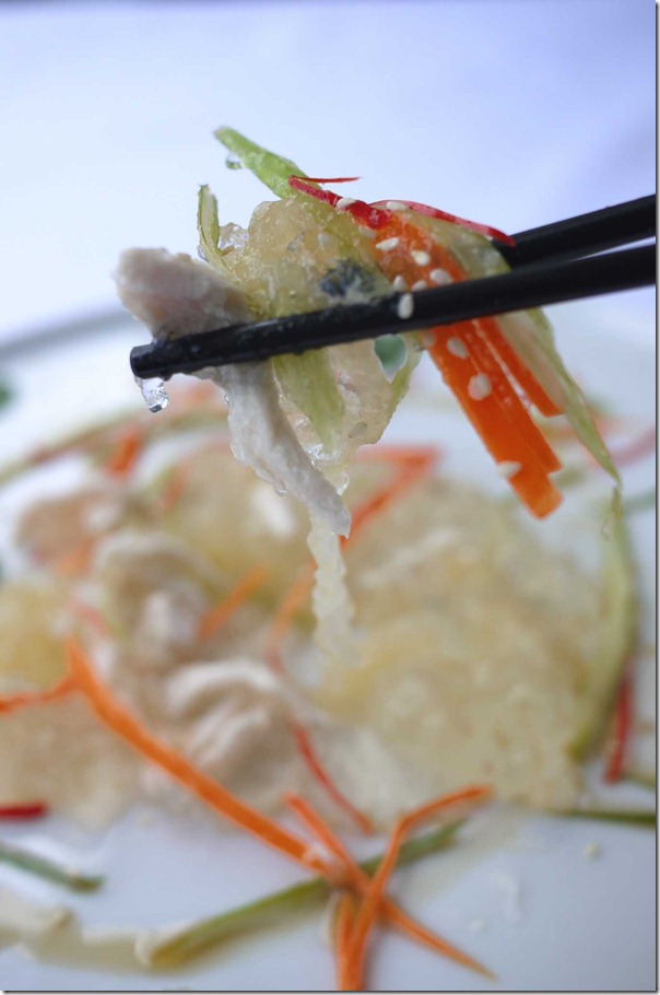Taste of a summer - chilled jellyfish and chicken jelly salad
