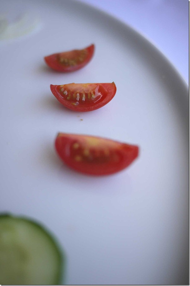 Grape tomato wedges