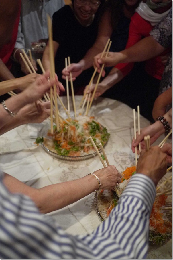 Tossing the salad or "lo hei"