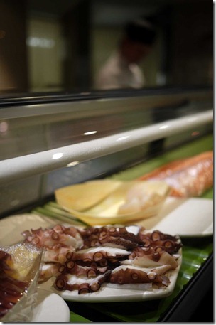 Octopus sashimi at the sushi bar