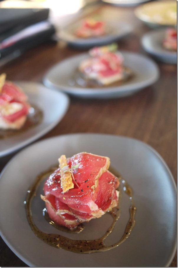 Seared yellowfin tuna, pork belly, pink grapefruit, black pepper caramel $36