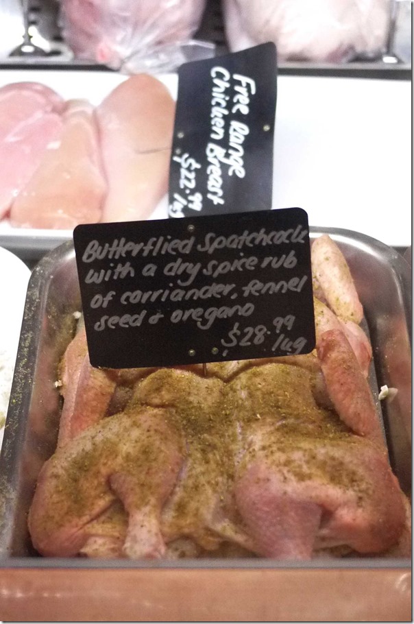 Butterflied spatchcock with a dry spice rub of coriander, fennel seed and oregano $28.99/kg