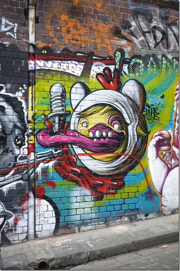 Graffiti and street art at Hosier Lane (off Flinders street), Melbourne