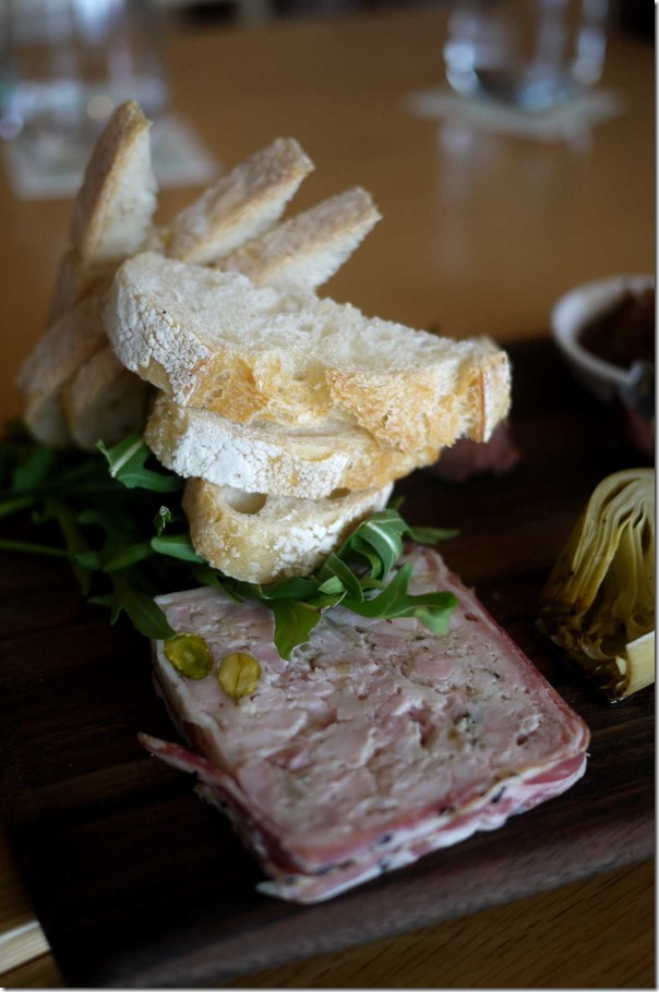 Bread and chicken terrine on Charcuterie Platter