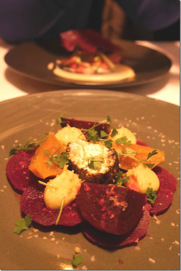 House-made goat cheese beetroot ash (A la carte $17)