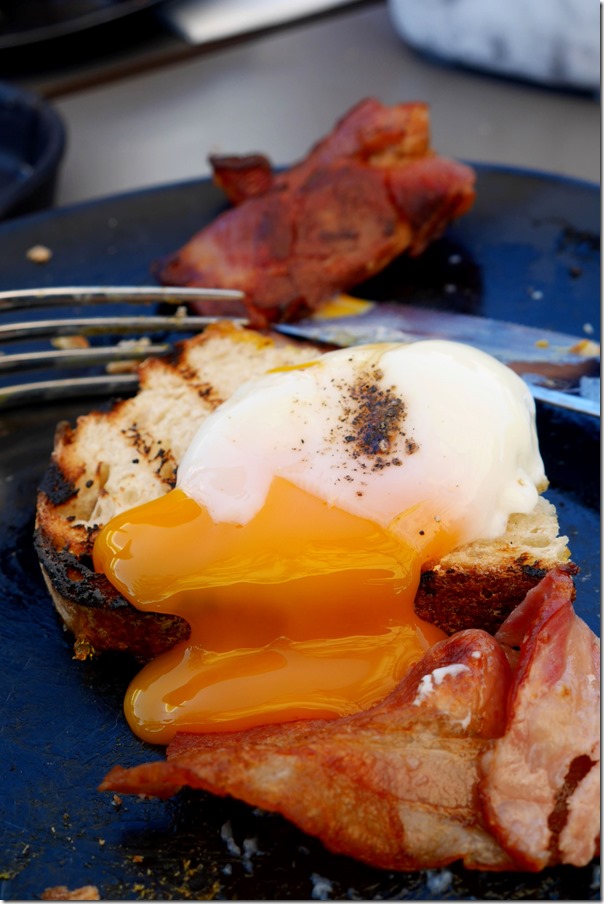 Free range slow poached eggs on Loafers organic toast 