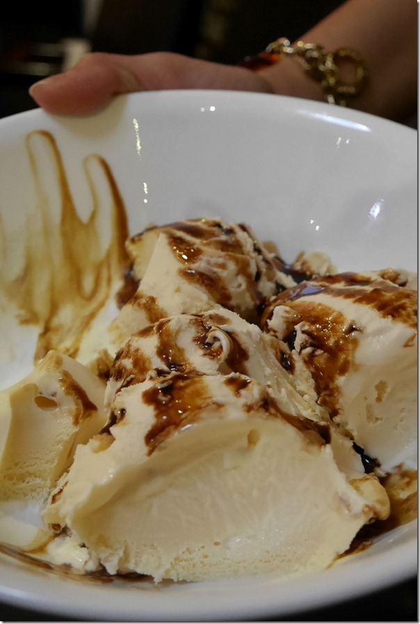 Vanilla ice-cream with aged balsamic vinegar from Modena, Italy