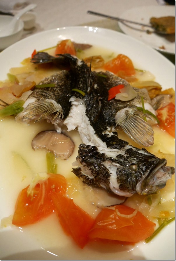 Teochew style steamed soon hock or marble goby (S$12.80 per 100 gm) S$77/A$77